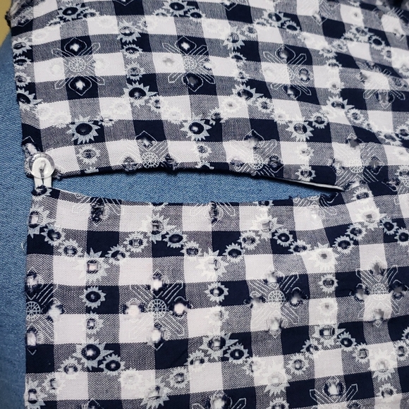 New Blue & White Gingham Midi Dress - Picture 5 of 12